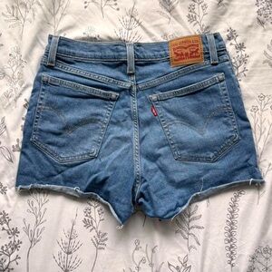 Levi’s High Rise light denim shorts